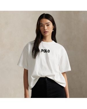 Ralph Lauren Logo Cotton Jersey Crewneck Tee - White