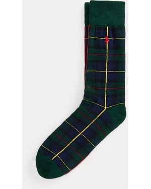 Polo Ralph Lauren Plaid Boot Socks - Green