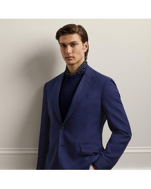 Ralph Lauren Hadley Handgemaakt Zijde-Linnen Colbert - Blauw