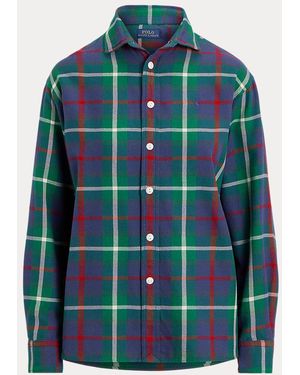 Polo Ralph Lauren Classic Fit Plaid Cotton Twill Shirt - Blue