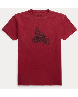 RRL Maglietta in jersey irregolare - Rosso