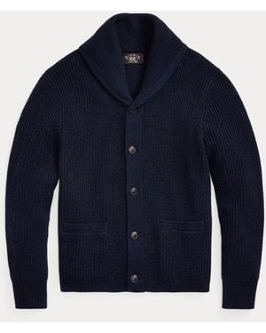 RRL Cashmere Shawl-Collar Cardigan - Blue