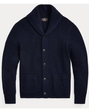 RRL Cashmere Shawl-Collar Cardigan - Blue