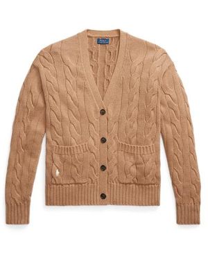 Polo Ralph Lauren Cable-knit Cotton Cardigan - Natural