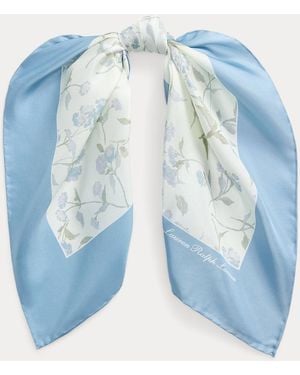 Ralph Lauren Floral Silk Square Scarf - Blue