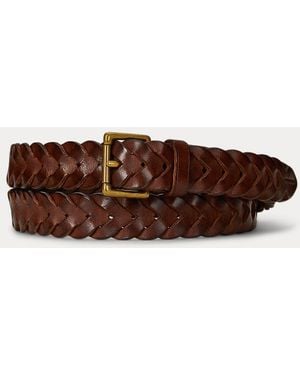 Ralph Lauren Braided Leather Belt - Brown