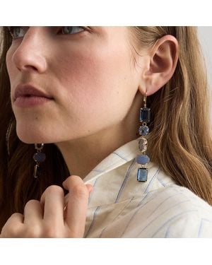 Ralph Lauren Plated Stone Linear Earrings - Brown