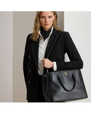 Ralph Lauren Bolso Satchel Marcy De Piel - Negro