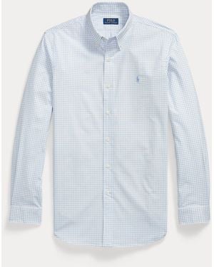 Polo Ralph Lauren Custom Fit Checked Stretch Poplin Shirt - Blue