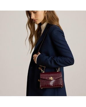 Ralph Lauren Ralph Lauren Crocodile-Embossed Small Farrah Satchel - Blue