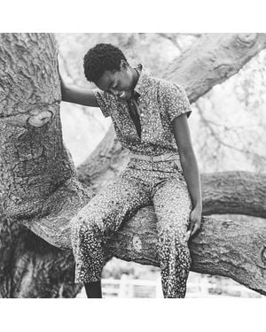 RRL Mono De Algodón Floral - Gris