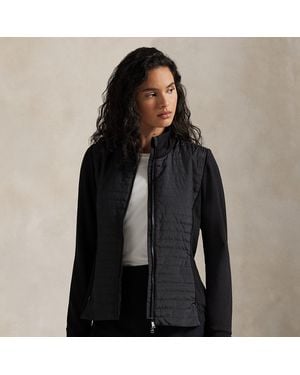 Ralph Lauren Hybrid French Terry-Quilted Zip Jacket - Black