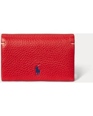 Ralph Lauren Polo Play Leather Snap Card Case - Red