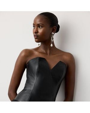 Ralph Lauren Harling Lambskin Bustier - Black