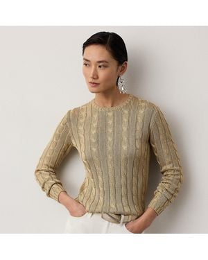 Ralph Lauren Ralph Lauren Cable-Knit Silk Crewneck Jumper - Natural