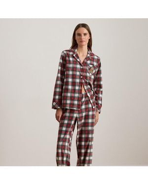 Ralph Lauren Pigiama scozzese in pile - Rosso