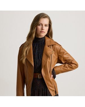 Ralph Lauren Lamsleren Motorjack - Bruin