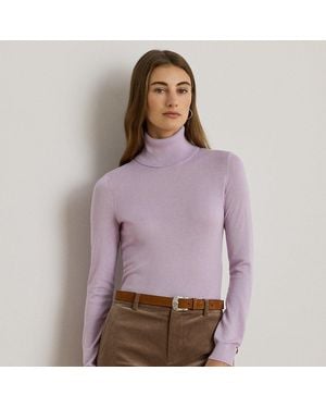 Ralph Lauren Ralph Lauren Silk-Blend Turtleneck Sweater - Purple