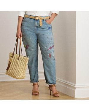 Ralph Lauren Ralph Lauren Print Boyfriend Tapered Ankle Jean - Blue