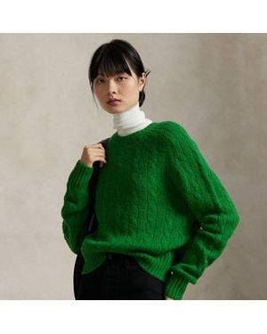 Polo Ralph Lauren Cable-Knit Wool-Blend Crewneck Jumper - Green