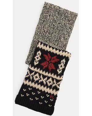 Polo Ralph Lauren Sciarpa screziata con fiocchi di neve - Nero