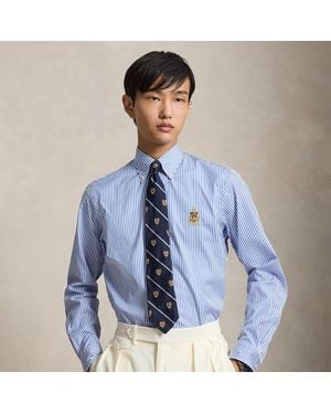 Polo Ralph Lauren Classic Fit Crest Striped Poplin Shirt - Blue