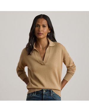 Ralph Lauren Jersey Tipo Polo De Algodón Y Modal - Marrón