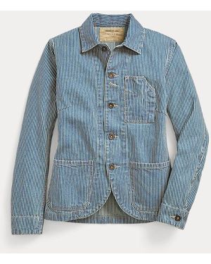 RRL Giacca da lavoro in twill indaco a righe - Blu