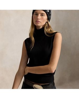 Polo Ralph Lauren Wool Logo Pom-Pom Beanie - Black