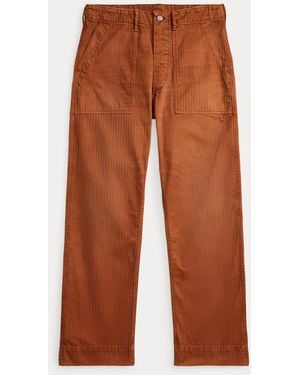 RRL Herringbone Twill Field Trousers - Brown