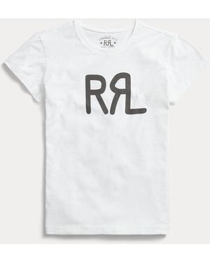RRL Camiseta De Algodón Con Logotipo - Blanco