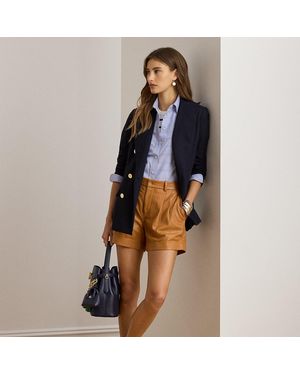 Ralph Lauren Pleated Lambskin Short - Blue