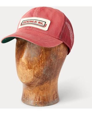 RRL Logo-patch Twill Trucker Cap - Pink