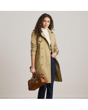 Ralph Lauren Double-Breasted Cotton-Blend Trench Coat - Natural