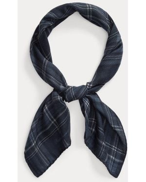 Ralph Lauren Foulard scozzese in cashmere e seta - Blu