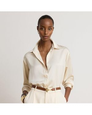 Ralph Lauren Relaxed Fit Satin Charmeuse Shirt - Natural