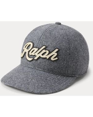 Ralph Lauren The Ralph Lauren Logo Wool-Blend Ball Cap - Grey
