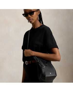 Polo Ralph Lauren Polo Play Small Leather Tote & Crossbody - Black