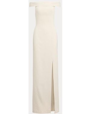 Ralph Lauren Crêpe Jurk Met Blote Schouders - Wit