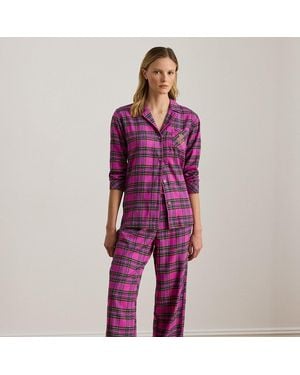 Ralph Lauren Pigiama scozzese in twill spazzolato - Viola