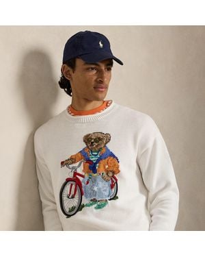Polo Ralph Lauren Polo Bear Cotton Roll Neck Jumper - White