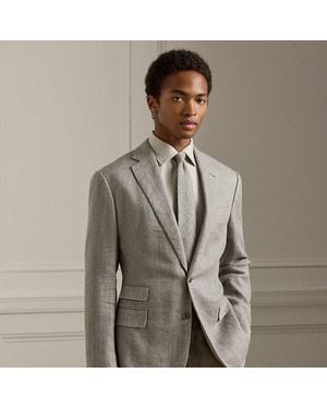 Ralph Lauren Kent Handgemaakt Visgraat Colbert - Grijs