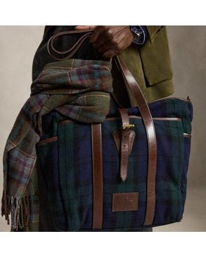 Polo Ralph Lauren Heritage Plaid Tweed Tote - Black