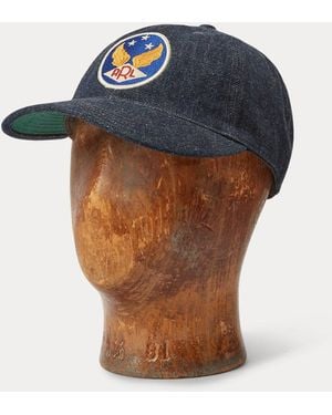 RRL Winged-Logo Denim Ball Cap - Blue