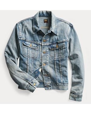 RRL Leeland Indigo Denim Trucker Jacket - Blue
