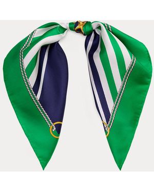 Ralph Lauren Pañuelo Cuadrado De Seda Con Rayas - Verde