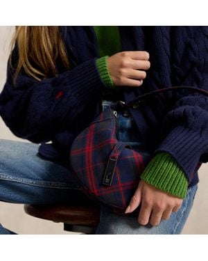Polo Ralph Lauren Polo Id Plaid Twill Mini Shoulder Bag - Blue