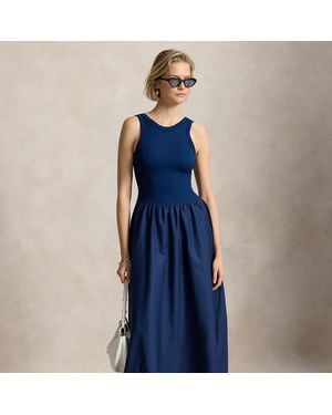 Polo Ralph Lauren Ponte-Bodice Sleeveless Dress - Blue