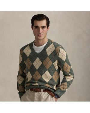 Polo Ralph Lauren Argyle Cotton-Wool Sweater - Green
