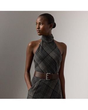 Ralph Lauren Chilton Plaid Wool Top - Grey
